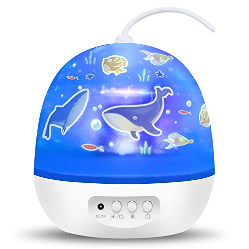 TOFOCO Sternenhimmel Projektor Nachtlicht für Kinder & Baby, Drehend Sternen/Galaxy/Karussell/Ozean 4-Thema Schlafzimmer Decken Projektion Lampe - [Einzigartig Geschenke für Weihnachten]