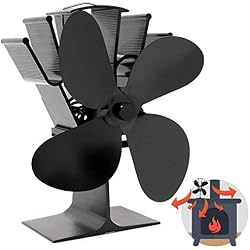 Ventilateur de poêle à 4 lames, alimenté par la chaleur | Opération silencieuse | Foyer à bois et poêle à bois | Efficacité accrue | Coffre-fort et écologique | M&W