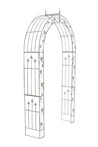 CLP Rosenbogen EMMA, Eisen pulverbeschichtet, ca. 150 cm breit, ca. 250 cm hoch, Metall Rankhilfe antik weiß - 2