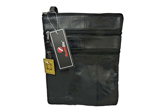 Mens Mans Soft Leather Man Bag - Travel Pouch - Neck Shoulder Holster - MEDIUM LARGE Size Holiday Festival Bags - Phone Pouches - RL117M
