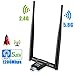Produktbild PiAEK WLAN Adapter 1200 Mbps, WiFi Adapter USB 3.0 mit Dual Band Wireless 5G /2,4G und 5dBi WLAN Antennen für Desktop Laptop PC, Unterstützung von Windows 10/8/7/Vista/XP/2000, Mac OS X Linux (01)