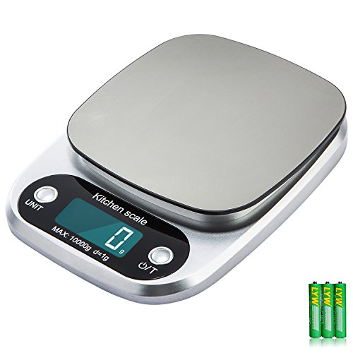 Diyife 10kg Kchenwaage Groe Kapazitt Lebensmittelwaage Edelstahl Plattform Backen Kochen Skala Mit Multifunktions Fr Essen Wiegen Backen Kochen Porto Schmuck Batterien Enthalten