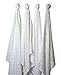 SwaddleDesigns X-Large Muslin Swaddle Blanket, Goodnight Starshine (Set of 4 in Sterling)