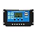 Price comparison product image LIOOBO 12V/24V Intelligent Solar Power Controller Charge Controller with LCD Display Solar Charge Regulator for Solar Panel Battery Lamp LED Lighting