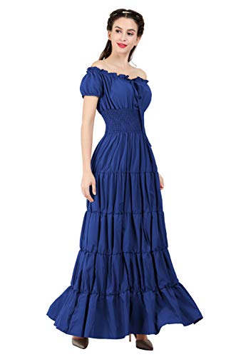 Rosfajiama Vestido Medieval Mujer Vestidos Largos De Fiesta para Bodas De Noche Halloween Disfraz Mujer Carnaval M