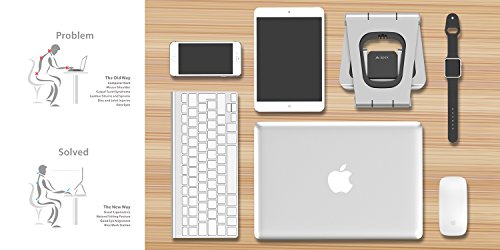 HAVIT HV-CH019 Laptop Ständer Halterungen, 3 in 1 Portable Laptopständer, geeignet für Macbook Air, Laptops /Notebooks /Tablets usw (Silber) - 5