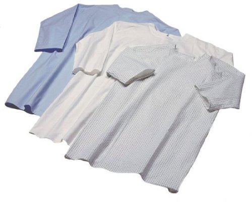 Preisvergleich Produktbild Krankenhemd, Pflegehemd, Nachthemd, Patientenhemd, Flügelhemd fuer Erwachsene, in der Farbe: gemustert blau gruen ,Krankenhausqualität -Langarm