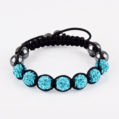 (Aqua blue) High quality amazing color 7 balls Forever Charming shamballa bracelet/shamballa disco crystal paved clay ball/beads bracelet/white/Aqua blue