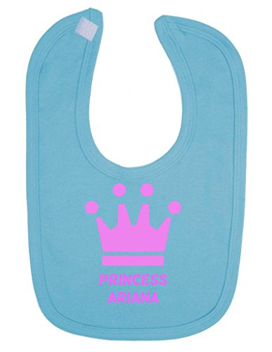 Personalised Princess Name Pink Crown Customise With Name Cute Unique Velcro Fastening Baby Bib