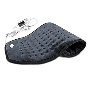 ELOVE Orthopaedic Electric Heating Pad for Pain Relief ? Ultra Soft Material with Fast Heating Technology Heating belt for Shoulder, Abdominal, Knee, Neck and Back Pain Relief - Grey