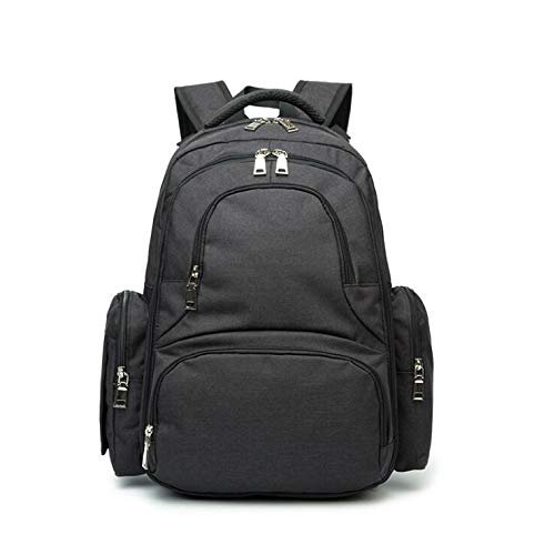 Mochila organizadora para pañales de bebé Oxford de 4 piezas, gran capacidad, 16 bolsillos, impermeable, con cambiador y correas para cochecito negro negro