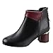 Produktbild MYMYG Damen Chelsea Boots Frauen High Heel Keep Warm Schuhe Martain Boot Wildleder Mischfarbe Runde Zehe Schuhe Ankle Boots mit Halbhohe Blockabsatz Freizeitschuhe
