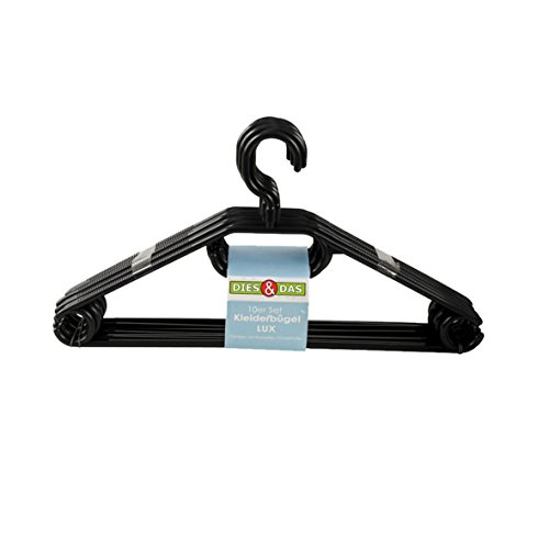 6 Stk. Kunststoff Kleiderbügel schwarz Haken 360grad drehbar