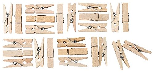 48 x itenga DekoKlammern 3,5cm Holz MiniHolz-Klammern Wäscheklammern Mini Holzklammern, Deko Klammern, Zierklammern, Größe: ca. 3,5