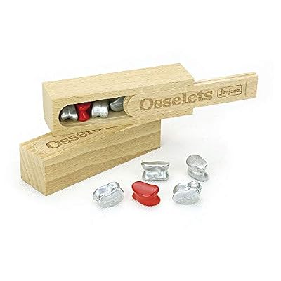 JeuJura Jeu des osselets : Coffret en bois
