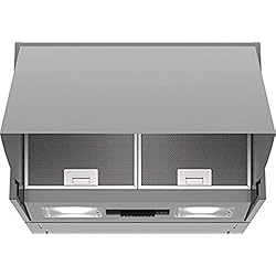 Bosch Serie 2 DEM63AC00 hotte 360 m³/h Semi-intégrée (semi-encastrée) Argent D - Hottes (360 m³/h, Conduit/Recirculation, E, A, C, 62 dB)