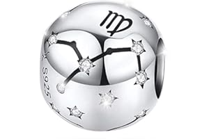 MARIA FONTE Charm New 2024 MariaFonte Compatibile Tutte Marche Bracciali Collane Zodiaco Segni Zodiacali Oroscopo Portafortuna Argento Compleanno Anniversario Originale Offerte Amicizia Mamma Bead Cuore Natale