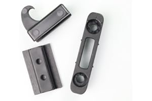 AWITALIA - TRIS DA 2 Ganci barra maniglia antinfortunistico per zanzariera modello IRS di colore nero composto di tre pezzi (NON FORNIAMO VITI), gancio per zanzariera, prodotto in Italia