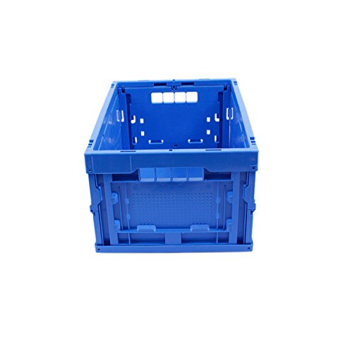 KLAPPBOX 20 LITER, kleine, stabile Faltbox Made in Germany, Kunststoff Transportkiste TÜV-Zert., Plastikbox, Transportbox, 40x30x22 cm, max. 25kg, Blau - 6