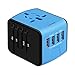 Produktbild Bescita6 Konvertierung Stecker, 4 USB-Multifunktionsumwandlungsstecker, Reiseadapter Universal International Power Steckdose EU nach USA (Blau)