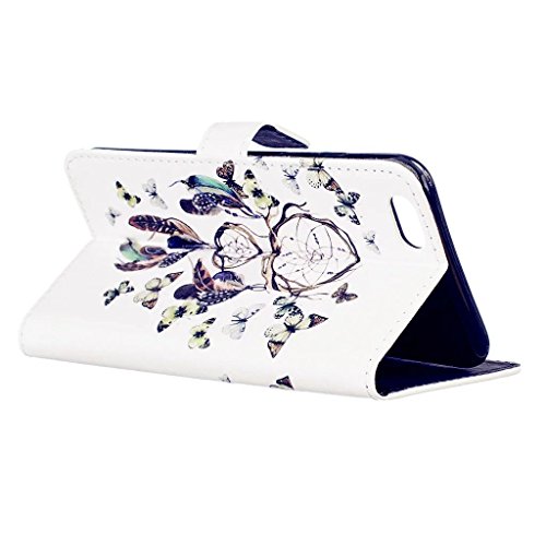 MUTOUREN Schutzhülle Case für iphone 6 6S (4.7 Zoll) Prägung Blumen Geprägte indische Mandala Muster Buch-Stil Bookstyle Handyhülle Schutzhülle Taschen Anti-scratch Bumper et Shock Absorption Magnetverschluss Magnet Etui + Metall Touch-Pen, Traumfänger und Schmetterling - 5