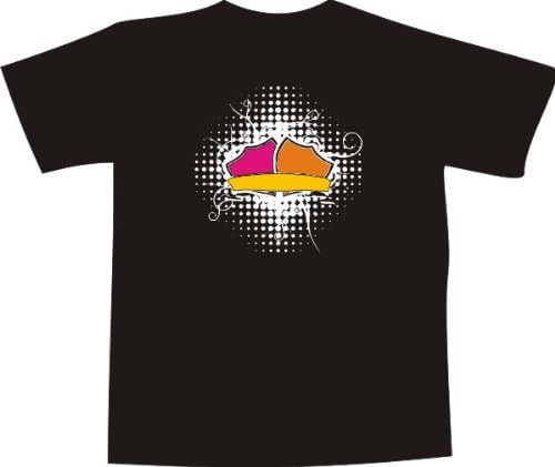 T-Shirt E464 with multicolored frontprint colored shirt XXL - artistic antibody