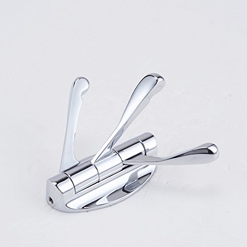 Freedom-vp Edelstahl Haken mit der Schrauben mit drei Schwingarmen Handtuchhaken Hakenleiste Haken Kleiderhaken halter Wandhaken Hut Schlüssel Haken Handtuchhalter im Badezimmer Küche Schlafzimmer WC Büro Haken (Chrome) - 2