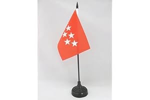 AZ FLAG Bandera de Mesa de La Comunidad de Madrid 15x10 cm - Banderina de Despacho Madrileña 10 x 15 cm