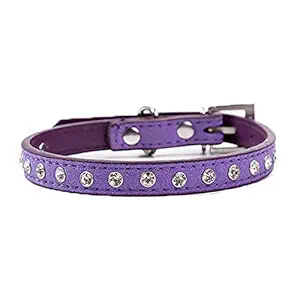 PSK PET MART- Rhinestone Shine Pet Collars for Kitten Cat Puppy - Purple