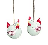 Anhänger Huhn aus Keramik - Preis für 2 Stück!