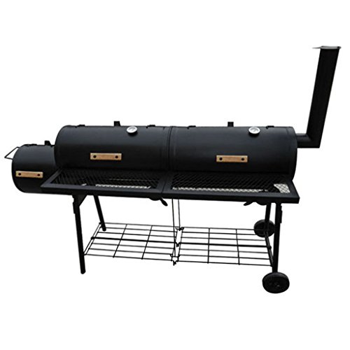 vidaXL Doppel Grillbox Smoker BBQ Grillwagen Holzkohlegrill Grillkamin Barbecue 40254 - 2