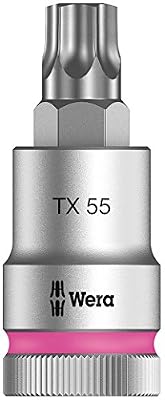 Wera 8767 C HF TORX Embouts à douille TORX HF Zyklop à emmanchement 1/2" avec fonction de retenue, TX 55 x 60 mm