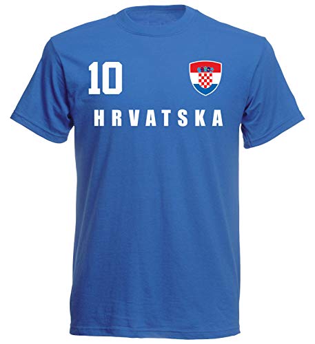 Kroatien WM 2018 T-Shirt Trikot Style – Blau ALL-10 – S M L XL XXL (XL)