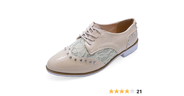 nude patent brogues