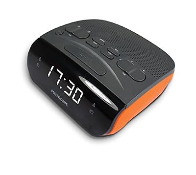 Metronic 477034 Radio Réveil Double Alarmes Tuner AM/FM Gris Orange