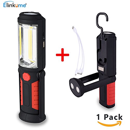 MUMENG Lampe de Poche de Travail, Torche de Fonctionnement de LED de 3W, Commutateur de Presse, avec le Magnétisme Fort et l'agrafe Facile à utiliser et Portent 2 Modes Lampe de Poche Extérieure