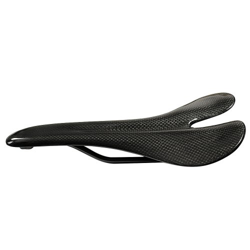 Mountainbike Sattel, Alle Kohlefaser 3K Glossy Fahrradsattel für Stadt/Rennrad/MTB (Mountainbike)/BMX, Schwarz, iParaAiluRy - 3