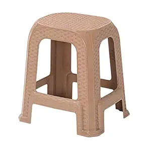 Nilkamal Moulded Plastic Stool (Beige, Standard Size)