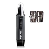 Morpilot Cortadora de pelo nariz Profesional Resistente al agua de acero de orejas y nariz Trimmer cabello con luz LED de pilas