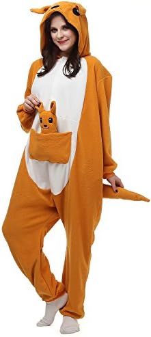 Adult Women & Men Kangaroo Onesies Kigurumi Pajamas Cosplay Party Outfits Costume Animal Homewear M