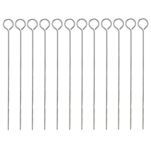 12 x 35 cm, Metall, BBQ Barbecue-Kebab-Spieße für Fleisch Grill-Sticks