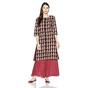 Amazon Brand- Myx Women's Cotton A-Line Kurta (AJST02A_Multi-colored_M)