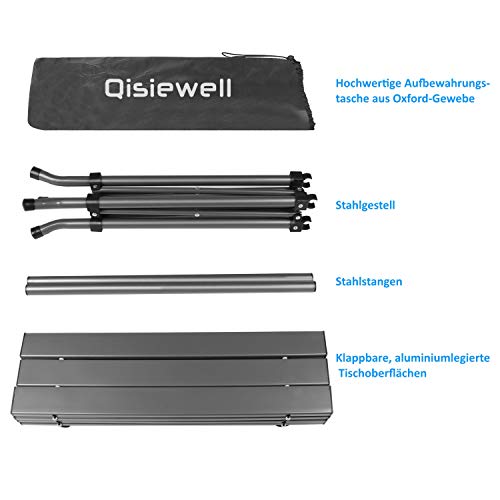Qisiewell Table de Camping Table de Plage Pliante en Aluminium Table de Pique-Nique Portable légère compacte pour intérieur et extérieur Camping Picnic Beach Natation Randonnée BBQ Qisiewell Table de Camping Table de Plage Pliante en Aluminium Table de Pique-Nique Portable légère compacte pour intérieur et extérieur Camping Picnic Beach Natation Randonnée BBQ