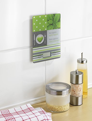 WENKO 25225100 Küchenwaage Slim Menu – elektronische Digitalwaage mit Sensor-Tastatur und Tara-Funktion, Gehärtetes Glas, 14 x 1.2 x 19.5 cm, Multicolor - 4