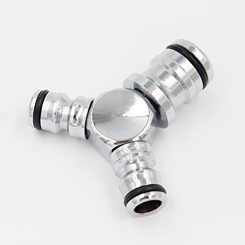 3-Wege T-Schnellverbinder Chrom/Messing 1/2" + 3/4" Gardena kompatibel (1x PROFI)