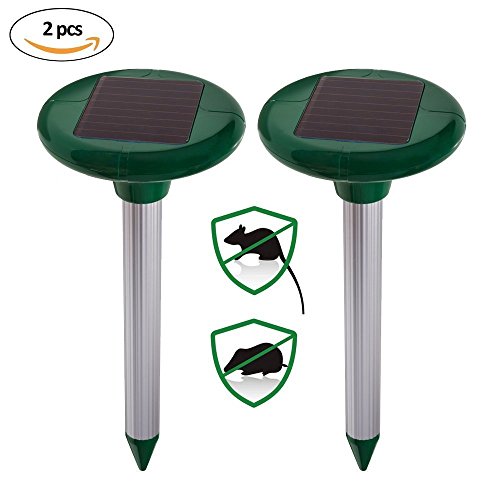 Preisvergleich Produktbild 2er Set Ultrasonic Solar Maulwurfabwehr, Maulwurfschreck, Maulwurfbekämpfung, Wühlmausschreck für Rasen Garten Hof Schädlingsbekämpfung