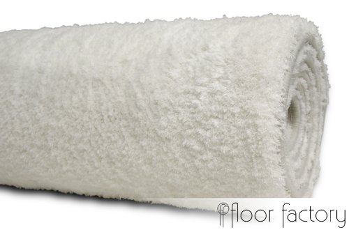 Weicher Hochflor Shaggy Teppich Privilege weiß 10×10 cm Muster – flauschiger Mikrofaser Langflorteppich - 3