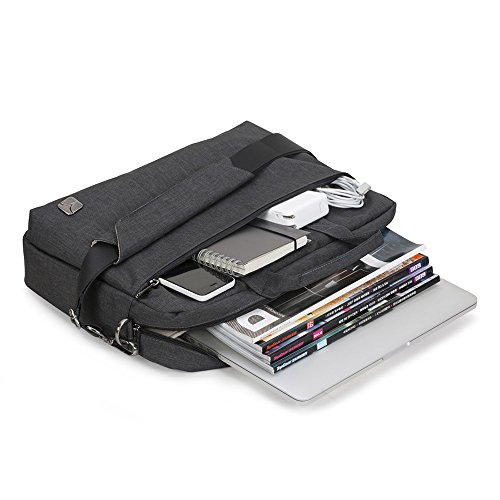 Caison Wasserdicht Laptop Tragen Handtasche Computer Schulter Messenger Kreuzkörper Tasche Bag fuer 15″ 15.6 Zoll Computer (Dunkel Grau) - 6