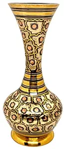 Akanksha Arts Made of Brass - Large 9 inch high Vase - A Rare Indian Decor - Alluring Design and Nakkashi