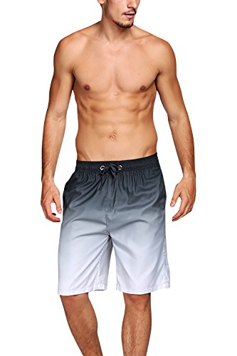 Dolamen Bañador de Natación Boxer para Hombre, Hombre Bañador Traje de Baño Pantalones Cortos Playa Piscina, Con cordón ajustable dentro & Bolsillos (X-Large, Gris)